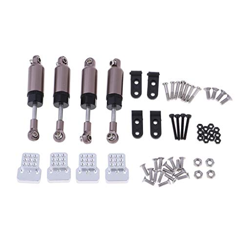 Preisvergleich Produktbild FLAMEER 4Stk. Metall Stoßdämpfer Öldruckstoßdämpfer mit Verlängerungshalterungen für RC 1:16 Auto
