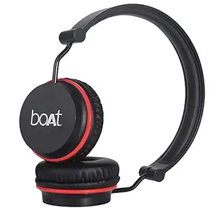 boAt Rockerz 400 Wireless Bluetooth On Ear Headphone with Mic (Black/Red)