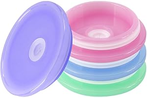 FSSTUD 4 coperchi di plastica da 7 cm, coperchi di ricambio per bicchieri da birra, coperchi decorativi con foro per cannuccia, per tazze da 473,6 g