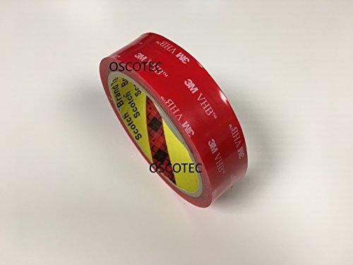3 M VHB 4905 3 metros (25 mm x 3 m), transparente, doble cara cinta adhesiva de alto rendimiento para Soldados Potentes conexiones en interiores y exteriores.