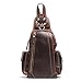 Produktbild Romanticsmy Rucksack Chest Bag Retro Casual Herren Brust Reißverschluss Leder Umhängetasche Schultertasche Dunkelbraun Brusttaschen Schultertasche für Damen und Herren