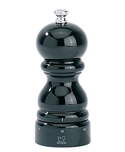 Peugeot 23683 Paris Pfeffermühle Holz, 5,5 x 5,5 x 12 cm, schwarz lackiert