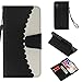 Produktbild iPhone XS Hülle, iPhone X/10 Hülle, Conber Lederhülle Handyhülle mit [Frei Schutzfolie], PU Tasche Leder Flip Case Cover Geldbörse Stil Schutzhülle für Apple iPhone XS/X / 10 - sw+Weiß