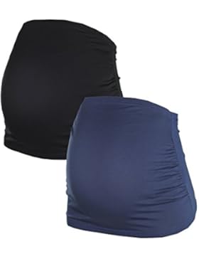 Bauchband für Schwangere im Doppelpack von HERZMUTTER in Schwarz, Blau und Grau gestreift, 6000