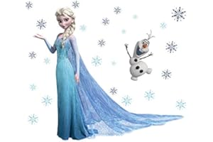 KIBI STORE Kibi Frozen Disney Stickers Muraux Reine des Neiges Salon Amovible Stickers Mural Elsa, Chambre Bebe Autocollants Frozen, Stickers Muraux Chambre Enfant Fille Princesse