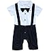YiZYiF Infant Toddler Boy Baby Bowknot Gentleman Romper Jumpsuit Outfit Clothes Navy Blue 3-6 Months