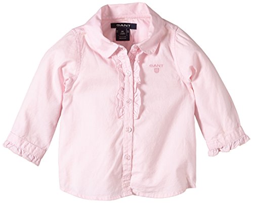 Gant Baby-Boys 731589 E.Girl Solid Oxford Frill Blouse, Light Pink, 0-3 Months (Manufacturer Size: 62/3 Months)