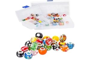 RKC DIVINE DESIGN BY RKC JEWELZ LONDON Pandora Compatible Charms Variety Pack – Elegant Black Pink Purple & Mixed Murano Glass Spacers Stoppers Safety Chains & Pink Crystal Charms – Christmas Jewellery Gifts for Women Girls Mum Friends