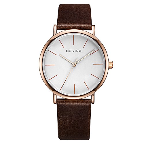 Bering Unisex-Armbnduhr Analog Quarz Leder 13436-564