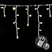 Produktbild 144er LED Eisregen Eiszapfen Kette Lichterkette warm weiß Timer Batterie transparentes Kabel Außen Weihnachtsdeko Party Garten Terrasse Balkon