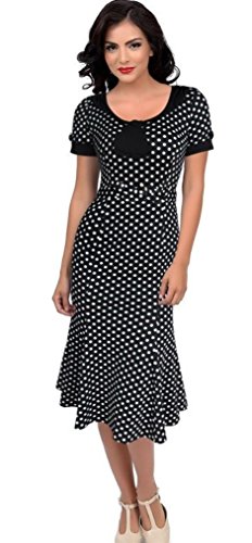 Robe de Rockabilly Pin Up Wiggle Crayon Années 40 50 Style Vintage (FR44, Polka)