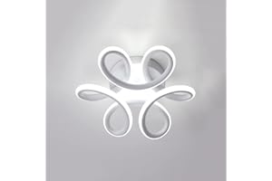 Comely LED Ceiling Lights, 22W 1800LM Modern Chandelier Lamp, Elegant Curved Design Lighting Fixture for Living Room Kitchen Bathroom Bedroom Hallway Balcony Cold White 6500K, Dia 26cm