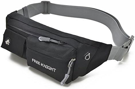 Running belt bag, Waterproof Running Bag Bum Bag with 4 Zip Pockets &amp; Headphone Hole Holds All Mobile Phones &amp; Accessories Fits for Hiking Cycling Traveling &amp; Festivals- One Size Fits All