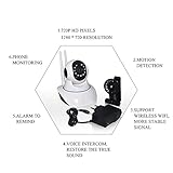 Auto Safety 720P 1.0 Megapixel P2P IP WiFi Videokamera IR Nachtüberwachung 1.0Mp und Motion Detection HD Auflösung (1280 * 720P) Home Security Kamera Baby Monitor – EU Stecker [Dual Antenne] - 4