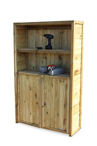 Geräteschrank Gartenschrank Heino, holz, B110 x T38 x H175 cm - 7