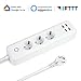 Produktbild Smart Power Strip,Wifi-Überspannungsschutz, Sprachsteuerung mit Alexa & Google Home,3 AC-Ausgänge 4 USB-Port mit 6-Fuß-Kabel,App-Steuergeräte,individuelle Steuerung,Zeitplan,kein Hub erforderlich