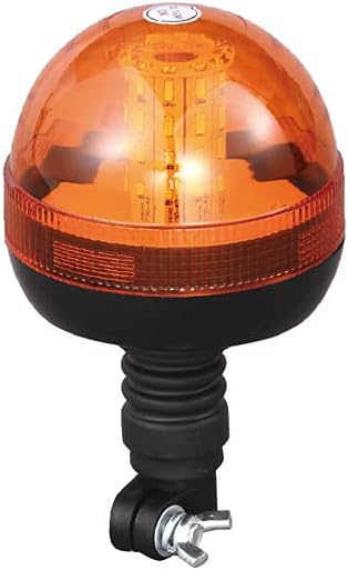 Maypole 12/24V 40x3W LED Amber Flashing Warning Beacon Flexi DIN Pole for Vans, Tractors, Recovery Vehicles, Forklifts