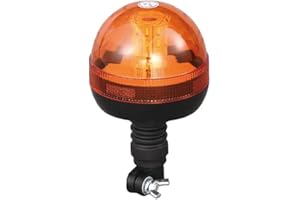 Maypole 12/24V 40x3W LED Amber Flashing Warning Beacon Flexi DIN Pole for Vans, Tractors, Recovery Vehicles, Forklifts