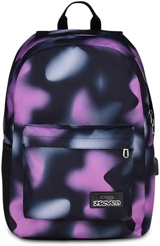 Seven Zaino Scuola Elementare Bambina, Scuola Media Ragazza, Ischoolpack, Powerbank incluso, Scomparto PC, rosa/nero