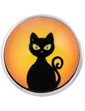 Andante CHUNK Click-Button Druckknopf (Black Cat - Schwarze Katze) für Chunk-Armbänder, Chunk-Ringe, Chunk-Schlüsselanhänger...