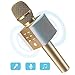 Produktbild Mikrofon für Karaoke Kinder, MODAR Karaoke Mikrofon Bluetooth 4.2 Lautsprecher, Aufnahme von Gesang für Singen und Musik hören, Tragbares drahtloses Microphone schönes Geschenk für Kinder, Gold