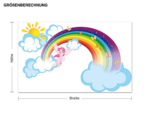 Wandsticker Regenbogen Elfe B x H: 65cm x 40cm von Klebefieber® - 2