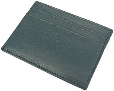 Luxury Leather Slim Credit Card Holder Wallet in Green Chelsea Leather