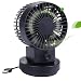Produktbild IhDFR Desktop-Tischventilator Tragbarer Mini-Ventilator USB-Doppelblatt-Moving-Head-Lüfter Zwei Geschwindigkeitseinstellung (Farbe : Schwarz)