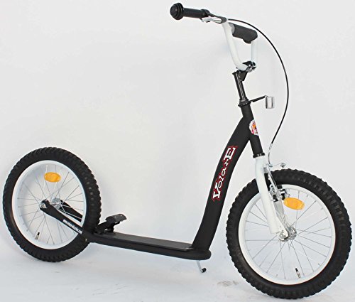 Preisvergleich Produktbild Kinderroller 16 Zoll matt-schwarz mit Luftbereifung 85% vormontiert