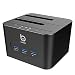 Produktbild Techkoo Dual Bay Festplatten Dockingstationen USB3.1 zu SATA I/II Festplatten Docking Station mit 3Ports USB 3.0 Hub, mit Netzteil Adapter, SATA 2,5/ 3,5Zoll HDD SSD SATA Festplatten