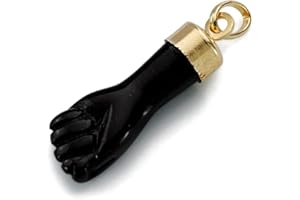Inmaculada Romero IR Colgante oro 18k mano puño higa negra 20mm. liso