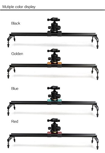 Koolertron Rail Slider Chariot Curseur Rail Coulissant Support en Alliage d aluminium Syst  me de Stabilisation Vid  o Tournage avec la Vis 1 4  et 3 8  pour Appareil Photo DSLR Cam  scope Canon Nikon Sony  60cm   24   Rouge 