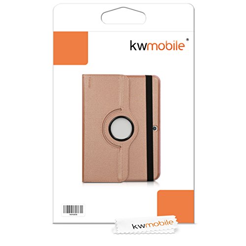 kwmobile Hülle für Samsung Galaxy Tab 3 10.1 P5200 / P5210 / P5220 – 360° Standfunktion Case Tablet Schutzhülle Kunstleder – Smart Cover Tabletcase Rosegold - 7