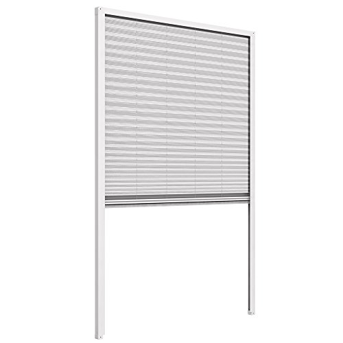 easy life Insektenschutz Plissee für Dachfenster 100 x 160 cm in Weiß Fliegengitter mit Alu-Rahmen Dachfensterplissee - 4