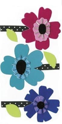 Westrim Paper Bliss Flocked Embellishments - Floral Accents