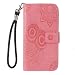 Produktbild DENDICO Sony Xperia XZ2 Hülle, Premium Wallet Handyhülle Ledertasche im Ständer für Sony Xperia XZ2 Eulen Muster Leder Flipcase Schutzhülle Tasche - Rosa