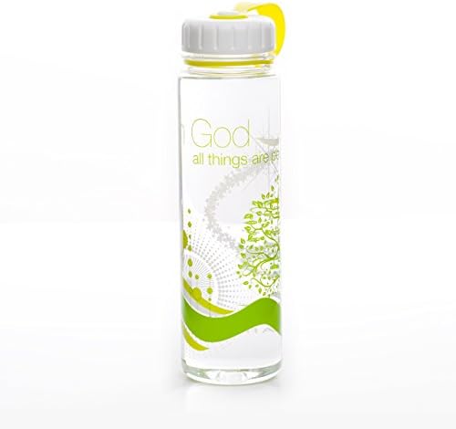 Simply Life Christian Gifts - With God All Things Are Possible - 20oz (600ml) Bottle with Screw Lid - (Bpa-free) - Wide Mouth, Light Weight, Durable, Odorless, Fits Most Cup Holders. Inspired in Singapore - Suitable for Adults, Children and Sports Use.