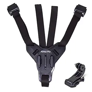 Action Pro (Made in India) Helmet Chin Mount, Motorcycle Helmet Strap Compatible with GoPro Hero 9 8 7 6 5 4 3+ 3 SJCAM (Black)