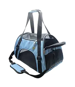 ZaneSun Cat Carrier,Soft-Sided Pet Travel Carrier for Cats,Dogs Puppy Comfort Portable Foldable Pet Bag Airline Approved (Medium-Blue)