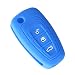 Produktbild Happyit Silikon Autoschlüssel Fernbedienung Abdeckung fall für Ford Focus 3 MK3 ST RS Ecosport Kuga Flucht Neue Fiesta 3 Taste Smart Key (Himmelblau)