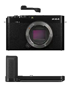 Fujifilm X-E4 Mirrorless Camera Body with Accessories - Metal Hand Grip (MHG-XE4) & Thumb Rest (TR-XE4) - Black