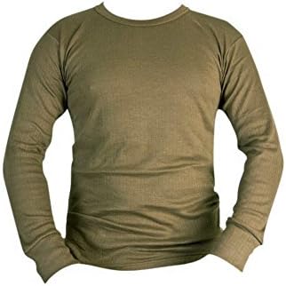Military Forces Thermal Base Layer Unisex Adult Thermal Long Sleeved Top - Olive Green (L)