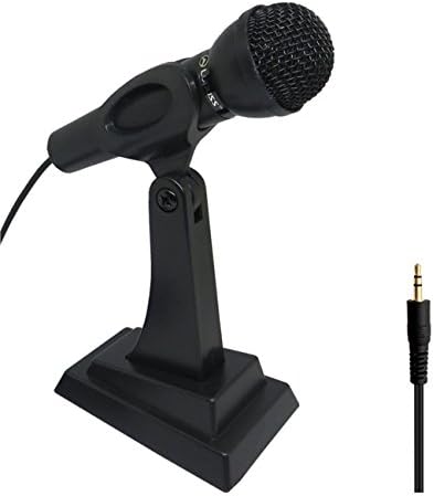 Wired PC Microphone, WINNEG 3.5mm Unidirectional Dynamic Microphone with Desktop Stand 6.8 Ft Cord