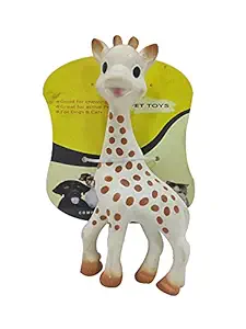 Aquamarine Dog Puppy Squeaker Latex Giraffe Toy Throw and Chew 1 Piece