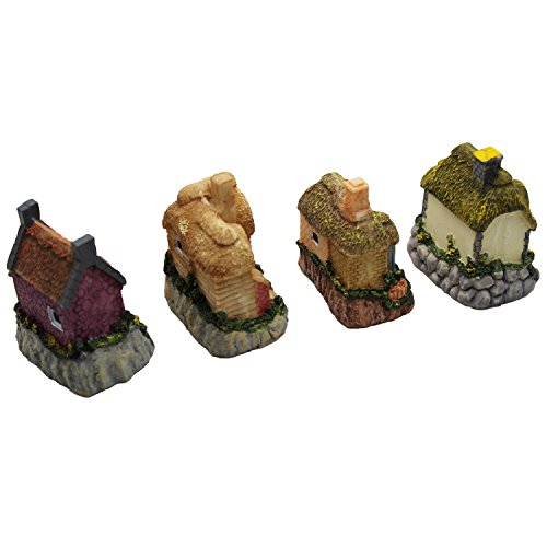 LJY 4 teilig Miniatur Fairy Garden House Statuen für Puppenhaus DIY Home Garten & Terrasse Dekoration - 2