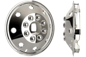 HANSEN STYLING PARTS Juego de 4 tapacubos universales cromados de 15 pulgadas para autocaravanas, coches y furgonetas.