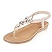 Produktbild Xinan Damen Flache Schuhe Freizeit Sandalen Peep Toe Flip Flops (37, Beige)