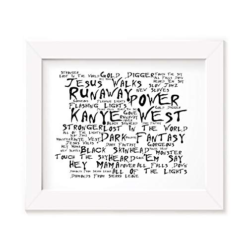 Art Print Kanye West - Firmato e numerato Edizione limitata tipografia Unframed Singles artistica da parete con stampa - Canzone Poster