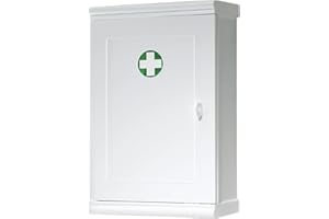 Gedy Armadietto da farmacia con chiave colore Bianco, Dimensioni 39,5X25X12,5 CM & 0,986 KG, armadietto farmacia da muro in ABS, Anni di garanzia 2, Design R&S