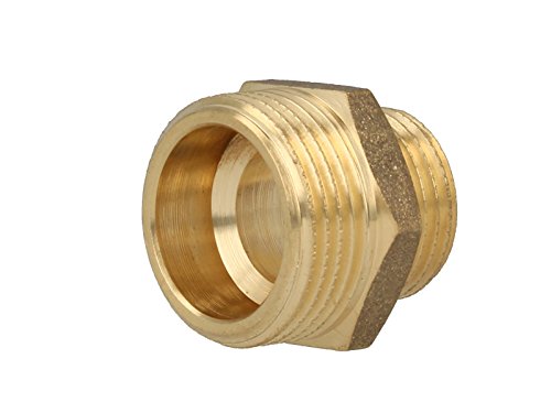 Reduziernippel Doppelnippel messing blank 1/2 Zoll Außengewinde x 3/4 Zoll Außengewinde - 3